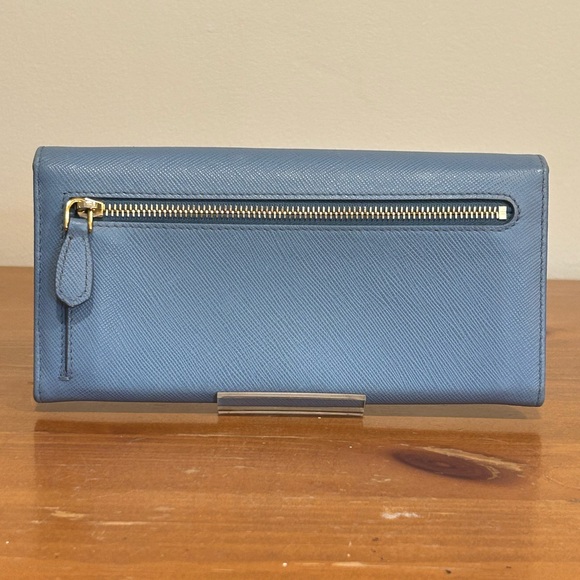 Prada blue saffiano leather large wallet - Picture 2 of 10